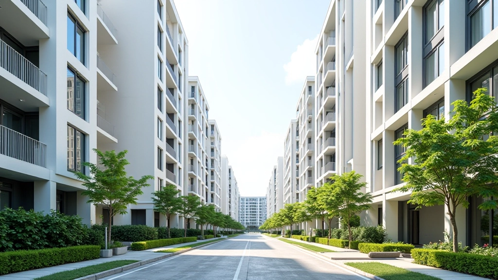 Modern apartment building with clear sky