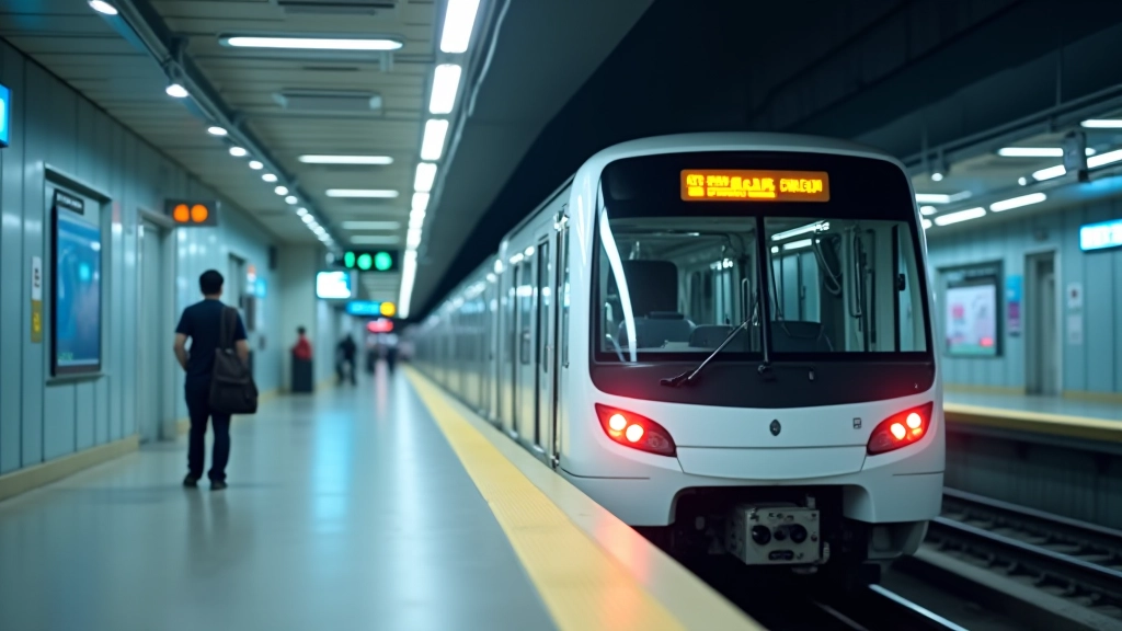 Punggol LRT train at station platform with modern architectural design and clear signage